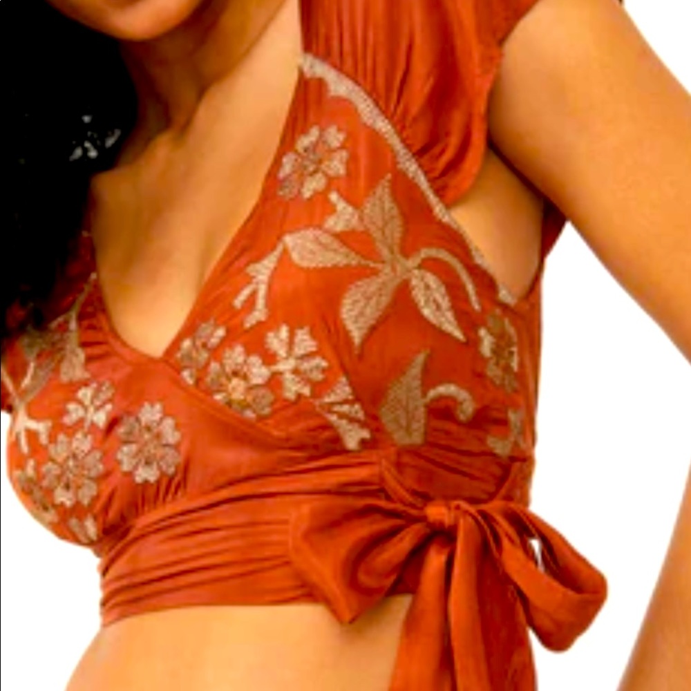 New Free People Cotton Sahara Embroidered top